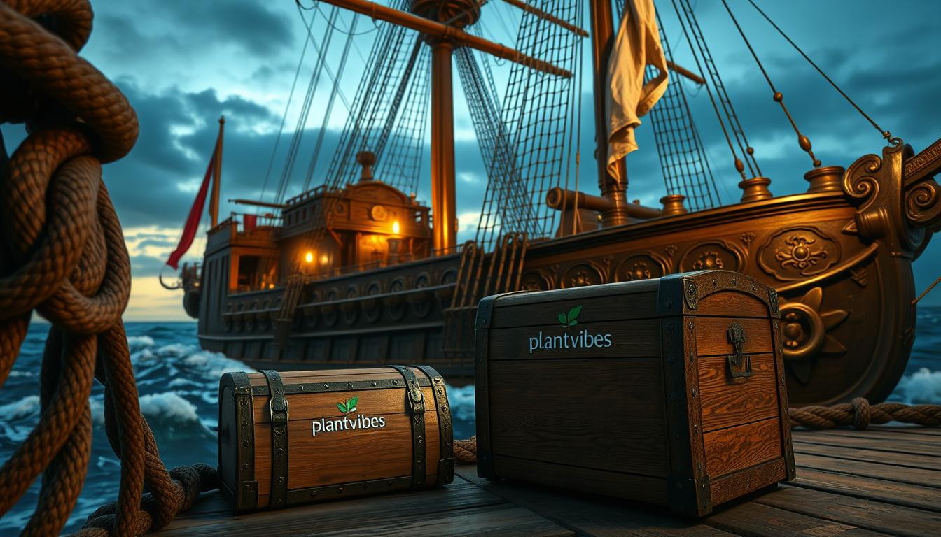 Piratenschiff-Deko mit integrierten Schatztruhen