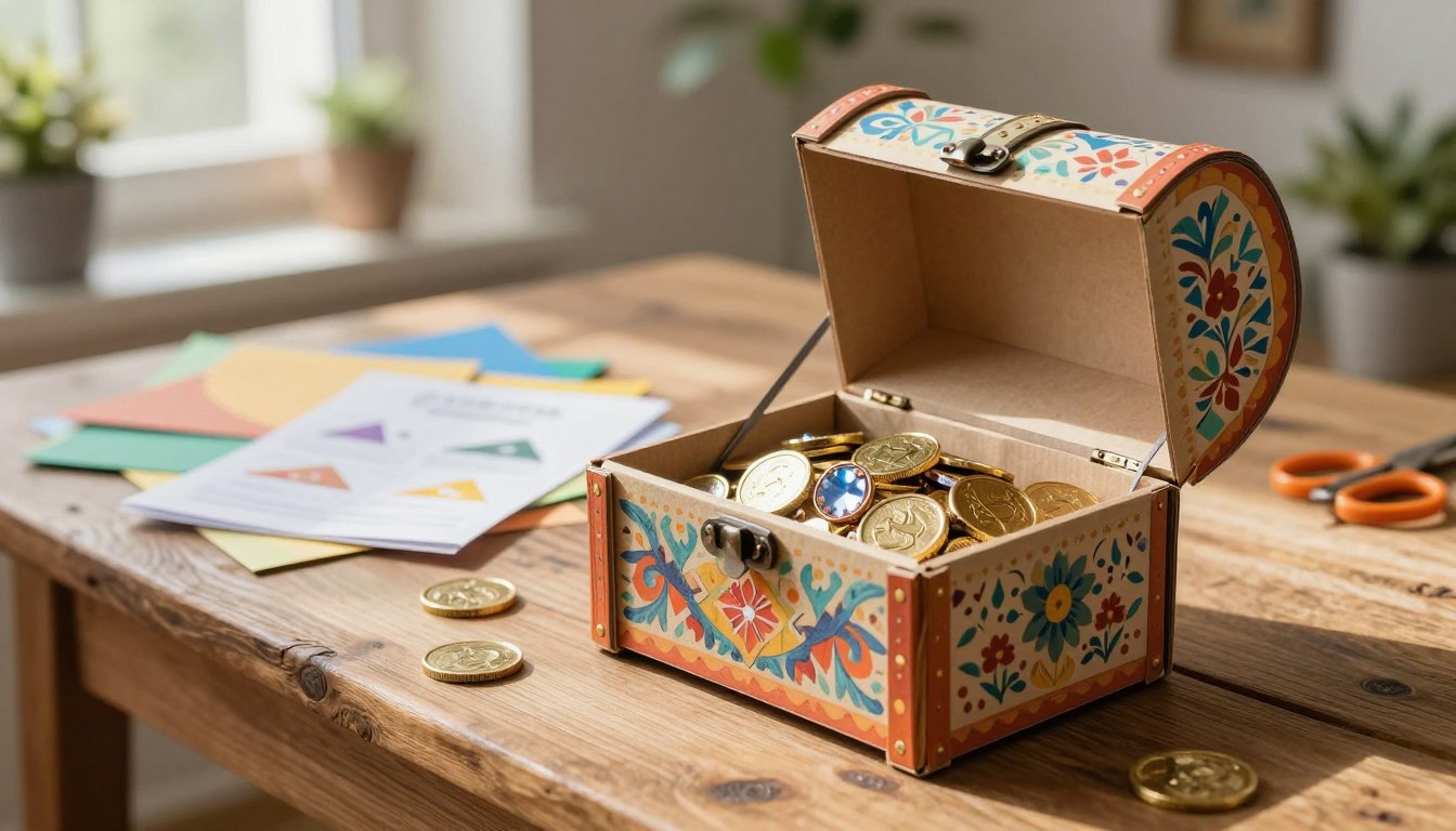 Schatztruhe aus Papier basteln – einfache Idee