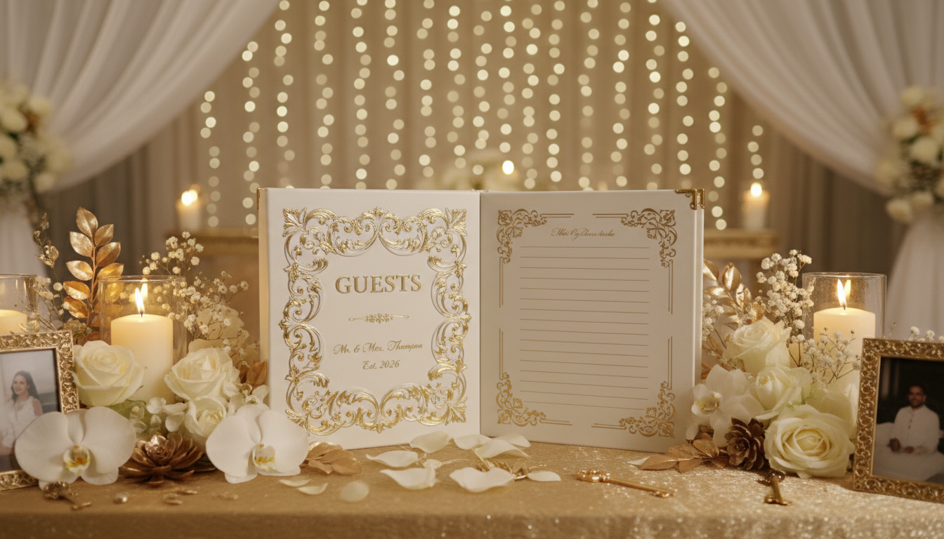 Gästebuch Hochzeit Gold Weiß 2026: Klassische Hochzeitsideen
