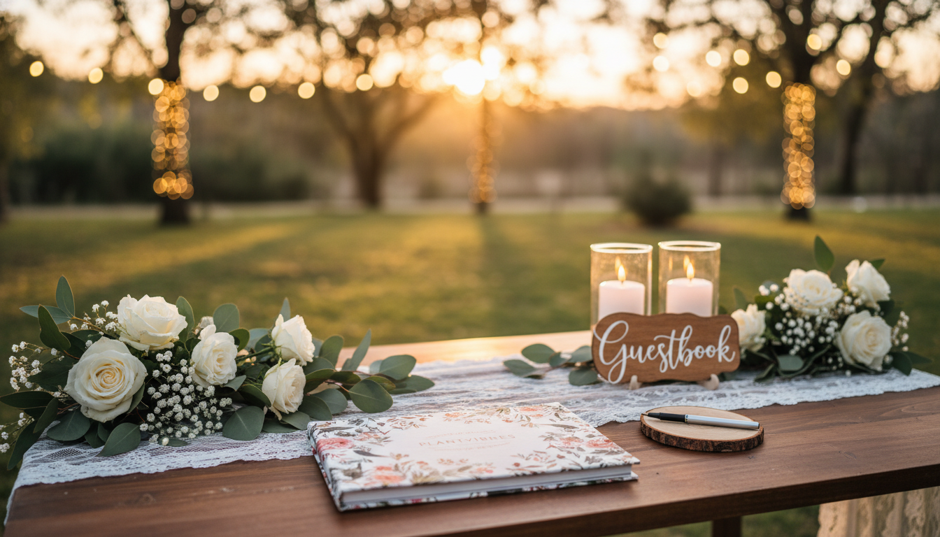 Gästebuch-Deko für die Hochzeit