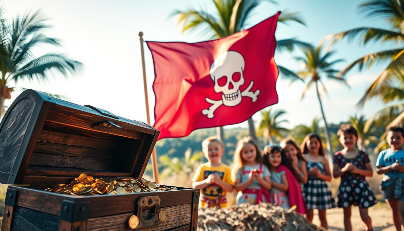 Piratenflagge basteln – Mit passender Schatztruhe für Kinder