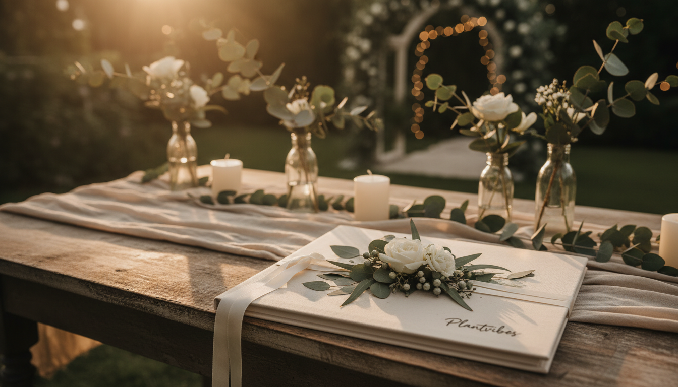 Hochzeitsgästebuch mit Eukalyptus – Trendideen