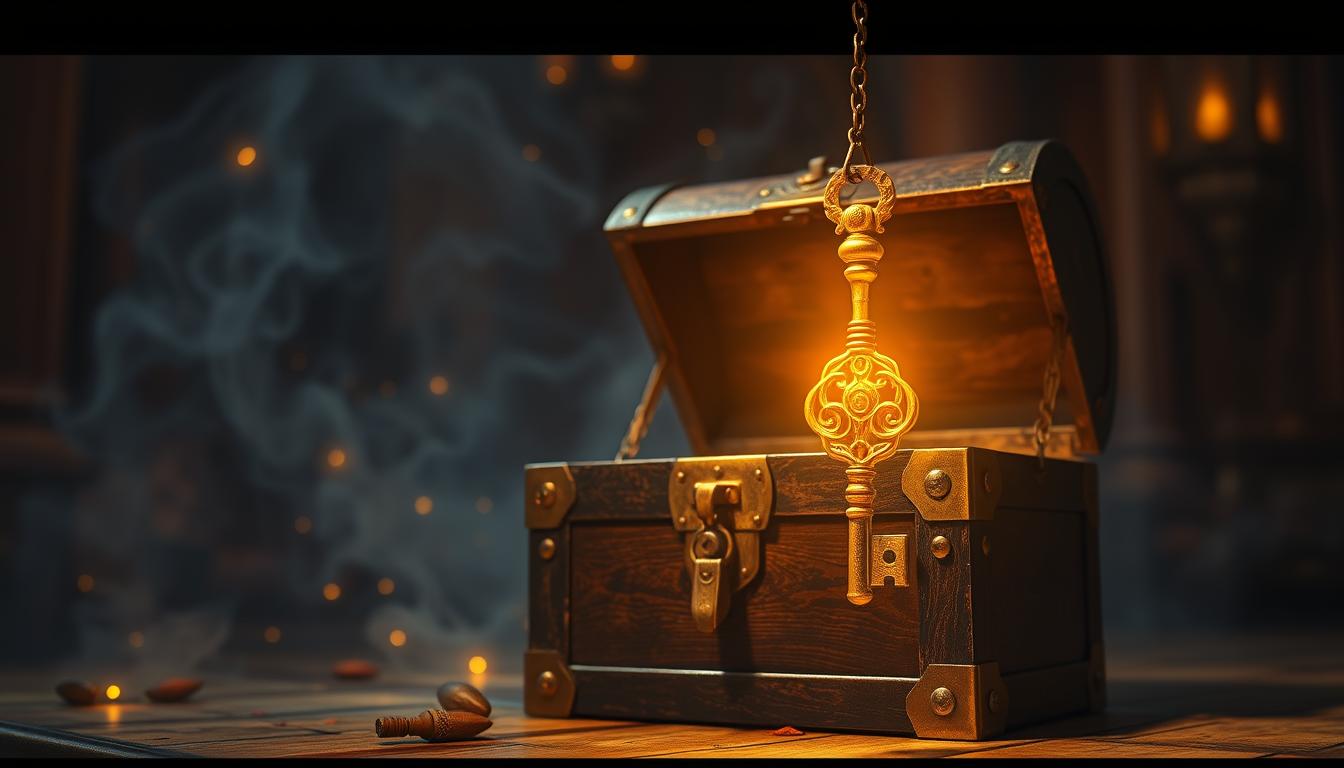 Schatztruhe mit Schlüssel – Magie öffnen