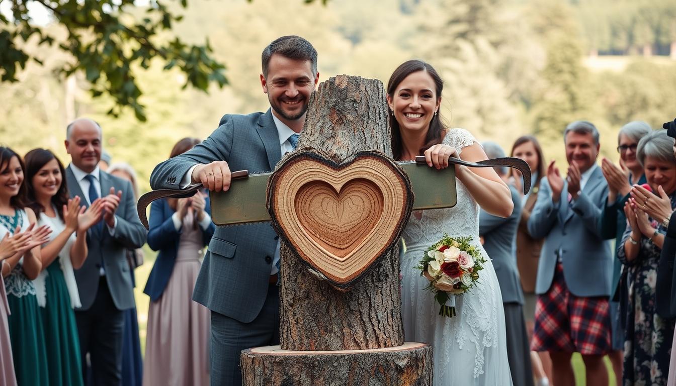 Hochzeit Baumstamm sägen – Einzigartige Tradition