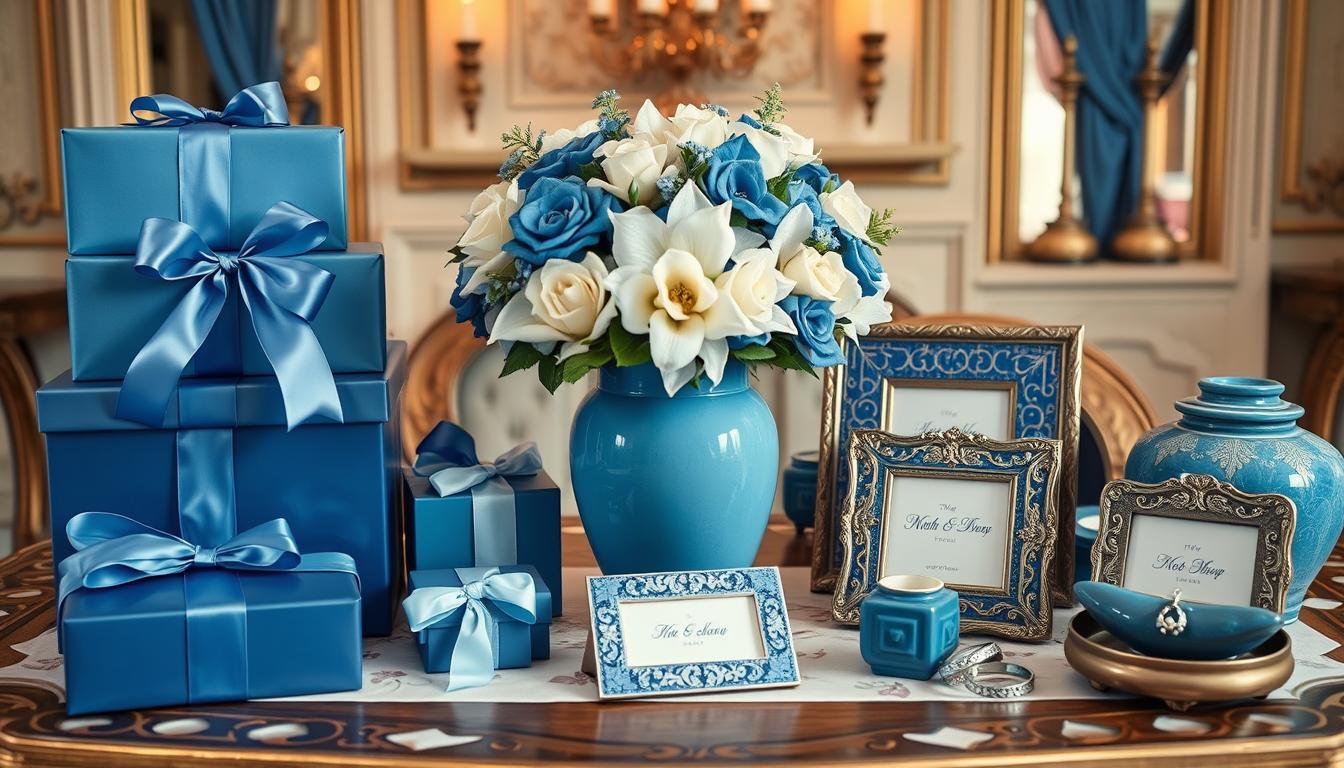 Blaues Geschenk zur Hochzeit – Ideen & Tipps