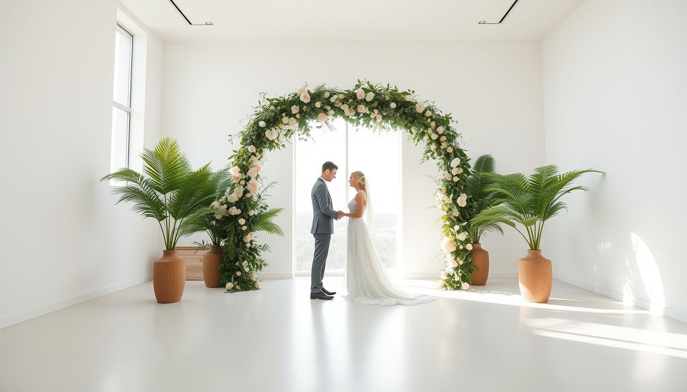 Wie man Luxe Minimalismus in den Hochzeitstag integriert