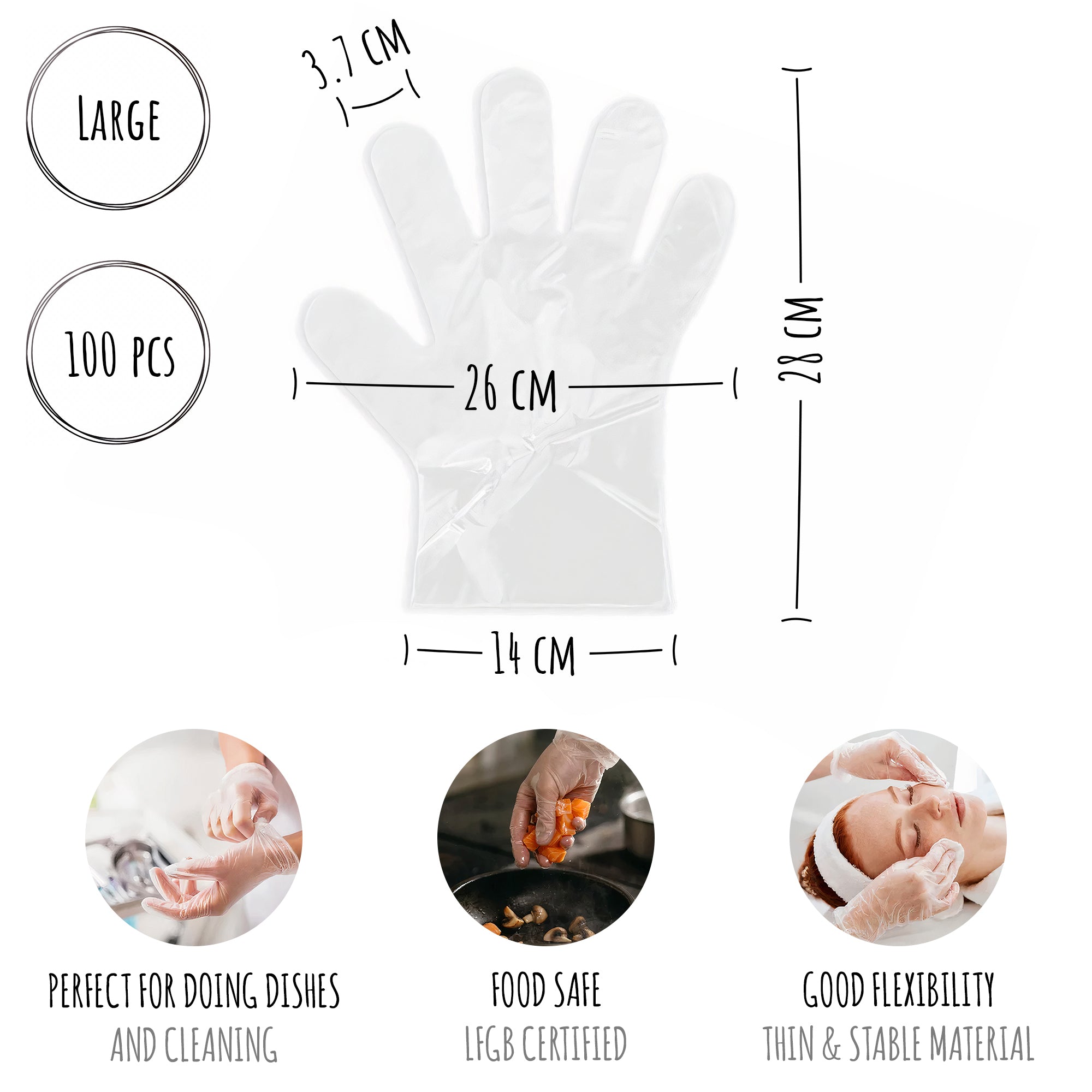 Plantvibes Bio Einweghandschuhe | umweltfreundlich & zu 100% kompostierbar | Einmalhandschuhe aus pflanzlichem Material - perfekt für Lebensmittel