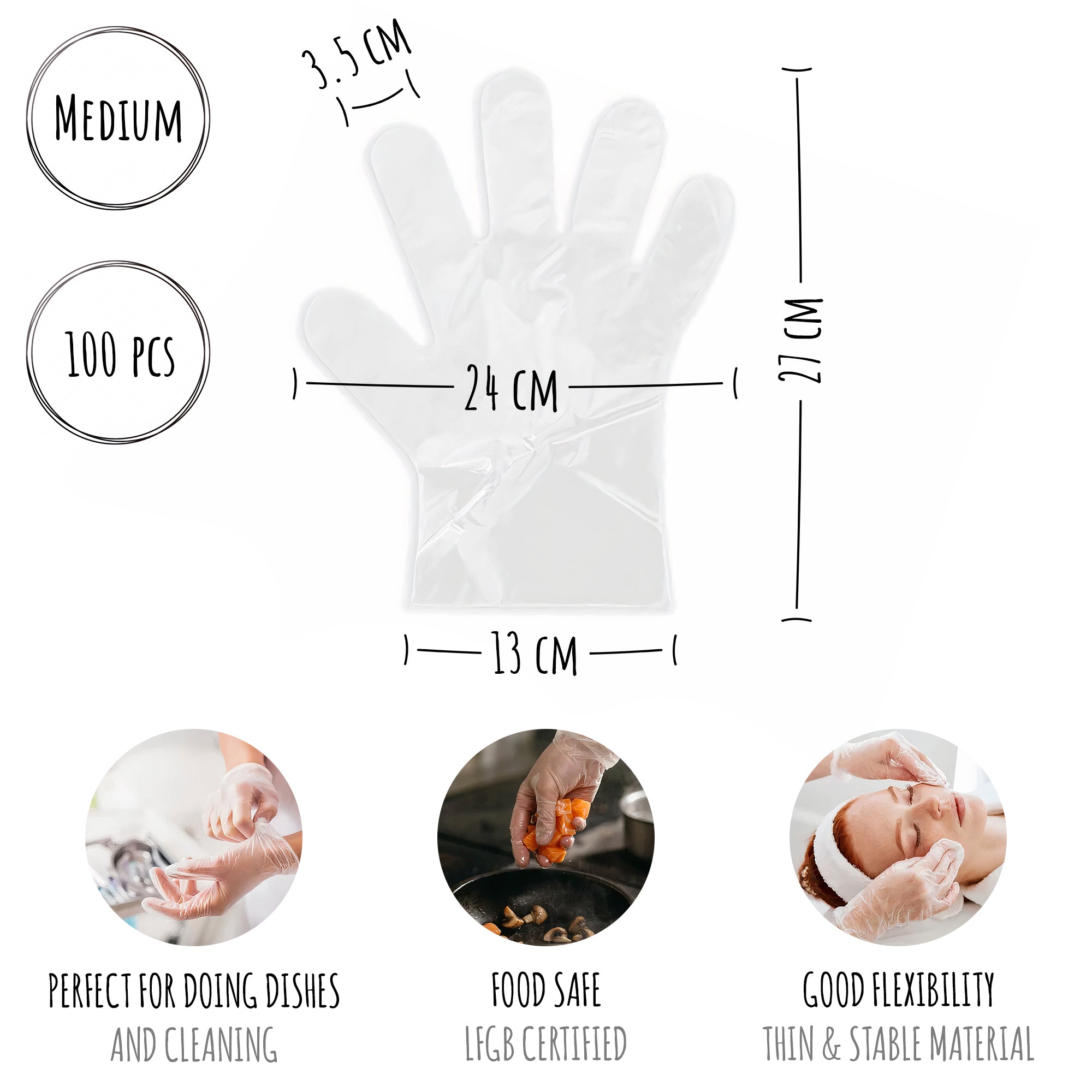 Plantvibes Bio Einweghandschuhe | umweltfreundlich & zu 100% kompostierbar | Einmalhandschuhe aus pflanzlichem Material - perfekt für Lebensmittel