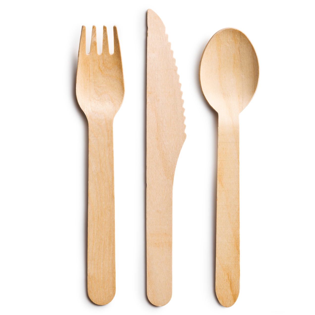 Plantvibes® 200 stabile Holzmesser & Holzgabeln, Einwegbesteck Set kompostierbar