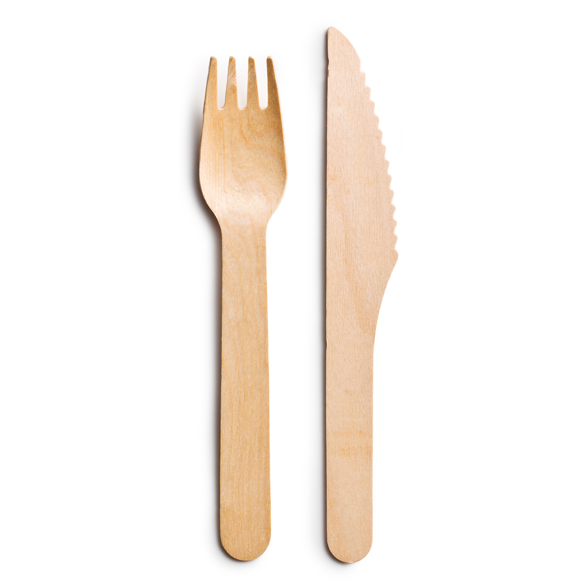 Plantvibes® 200 stabile Holzmesser & Holzgabeln, Einwegbesteck Set kompostierbar