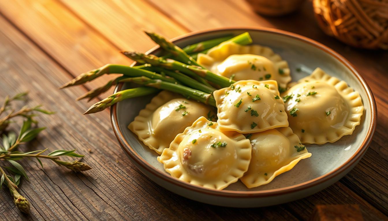 Ravioli mit grünem Spargel – Frühling auf dem Teller