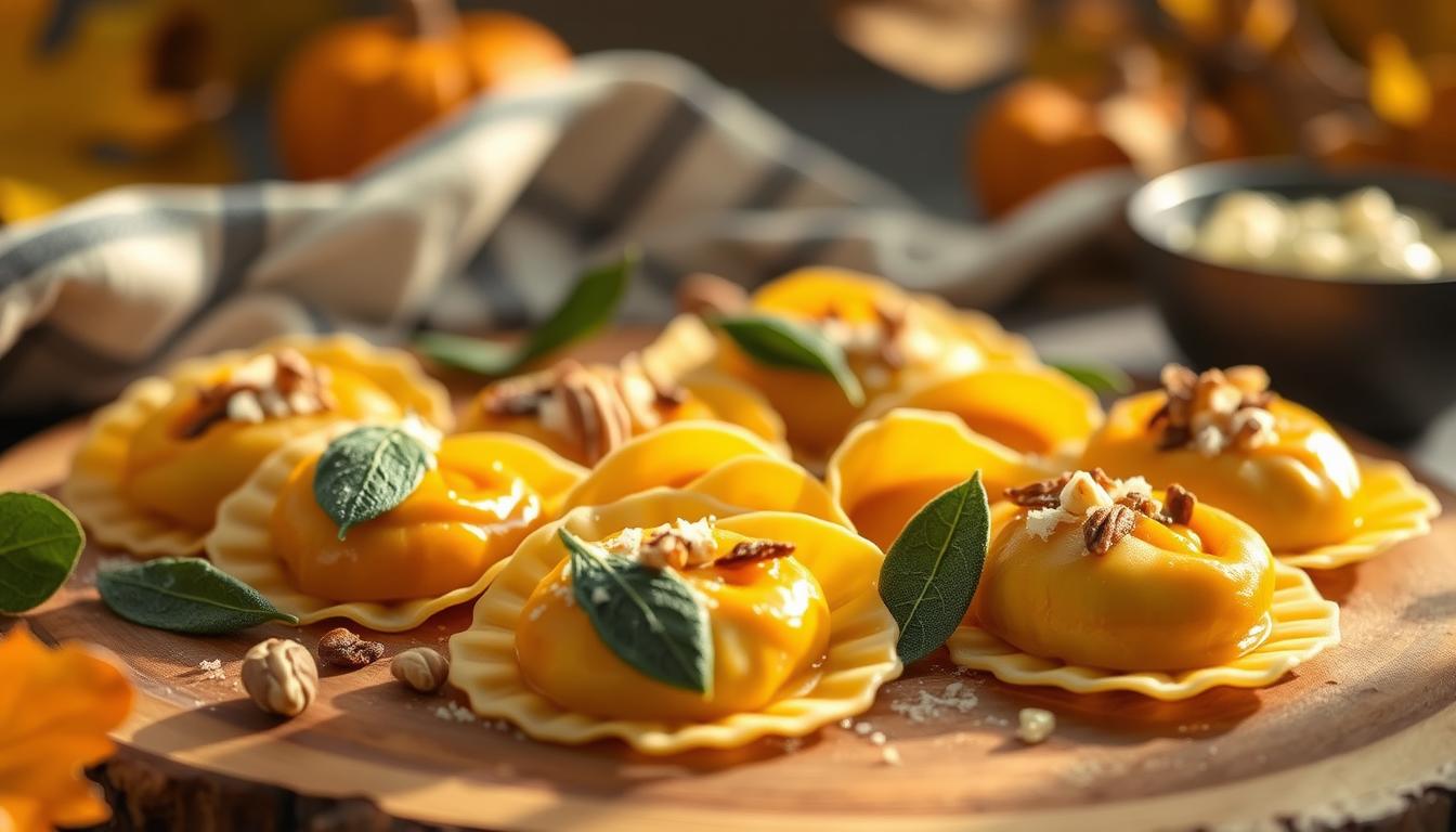Kürbisravioli mit Salbeibutter: Herbstlicher Genuss pur