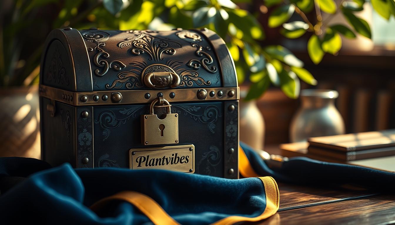 Schatztruhe mit Gravur und Schloss