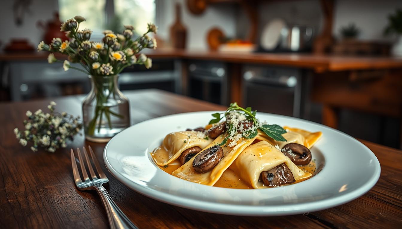 Das perfekte Dinner: Ravioli mit Pilzfüllung