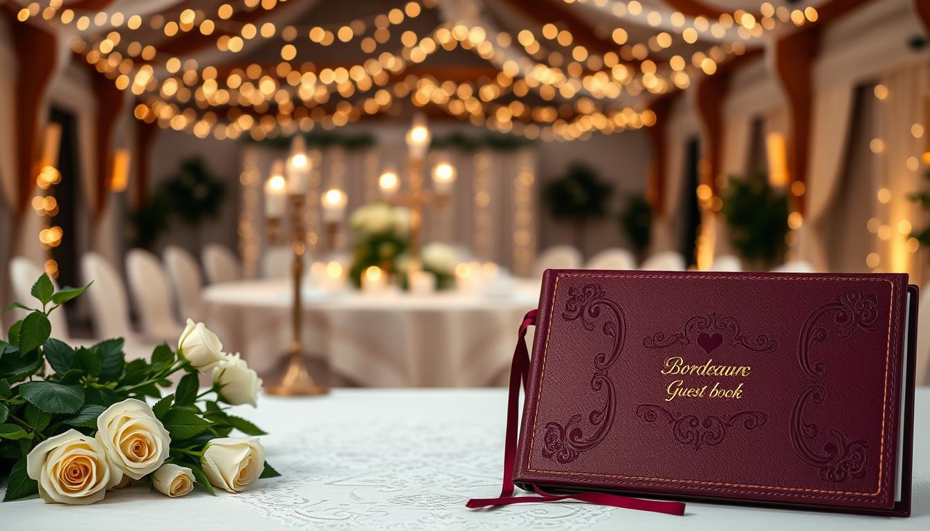 Bordeaux-Gästebuch für elegante Hochzeiten