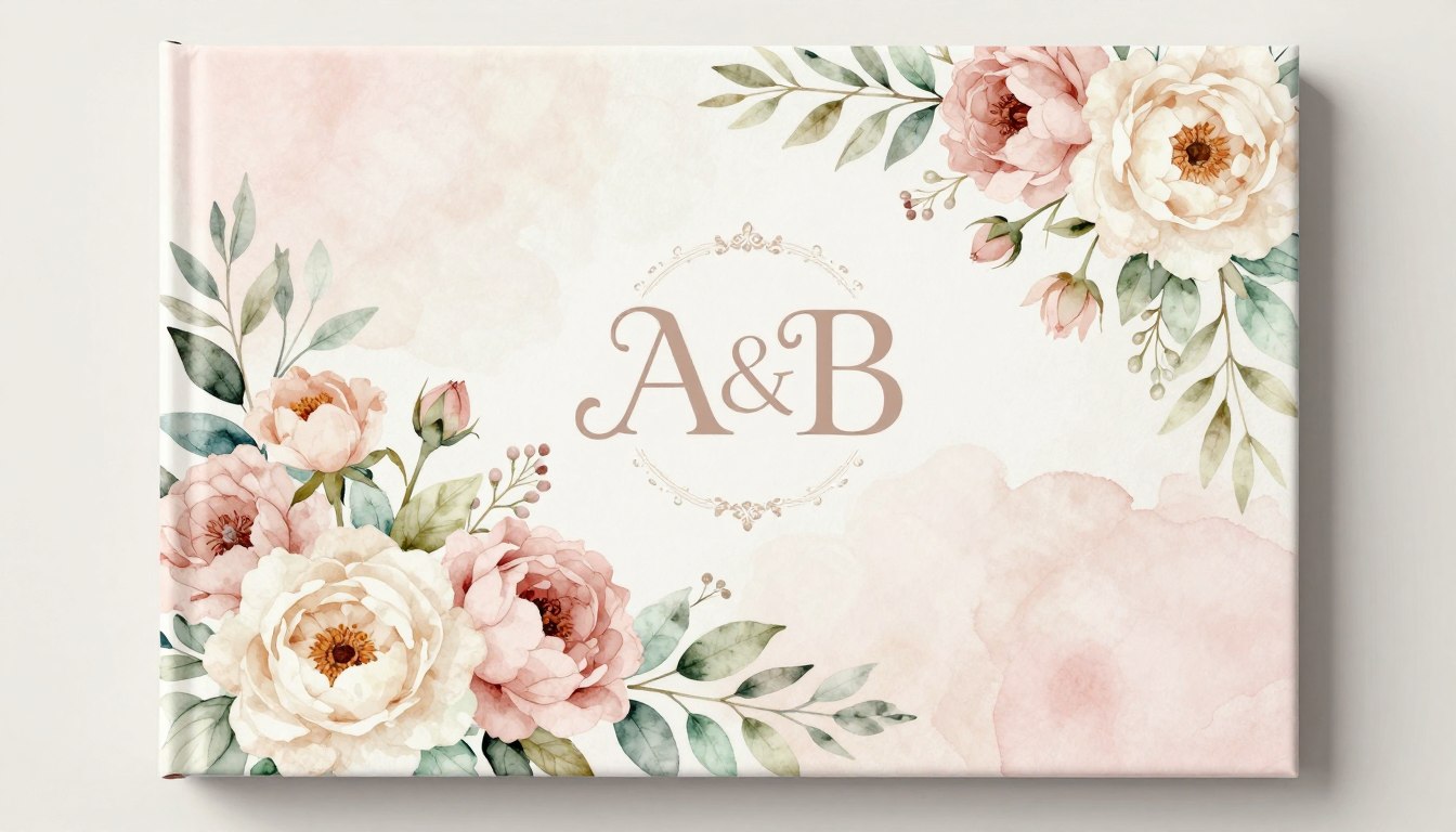 Deckblatt fürs Hochzeitsgästebuch