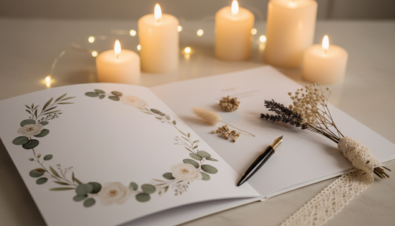 Erste Seite im Hochzeitsgästebuch gestalten