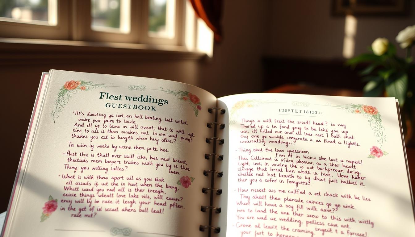 Gästebuch mit Fragen an die Gäste Hochzeit – Lustig & persönlich