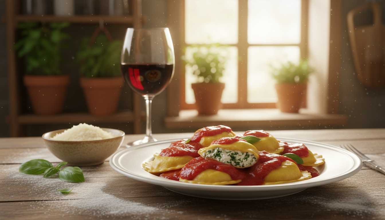 Ravioli mit Tomatensoße – einfach perfekt
