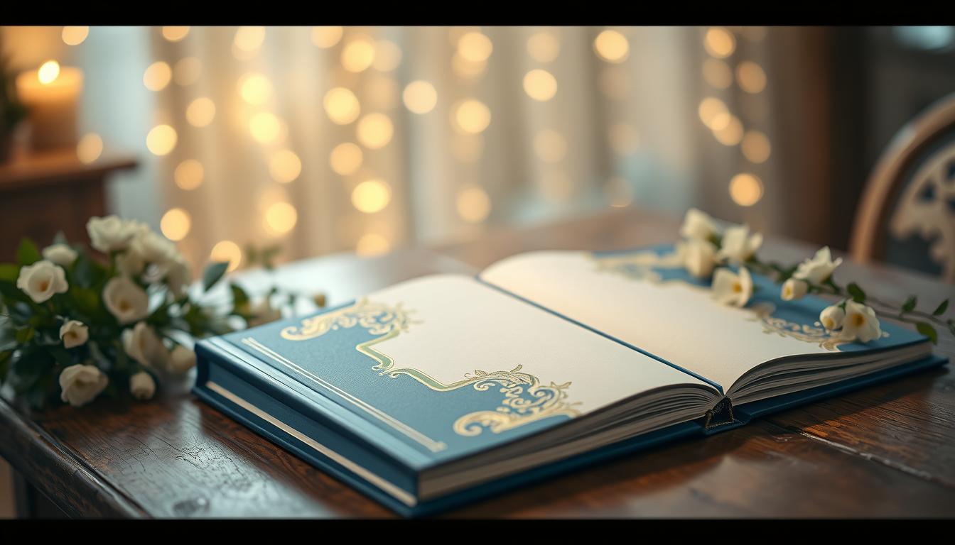 Blaues Gästebuch zur Hochzeit – elegant & zeitlos