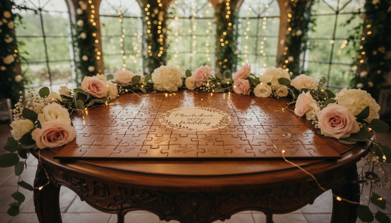 Gästebuch Hochzeit Holz Puzzle 2026: Interaktive Gästebuchidee