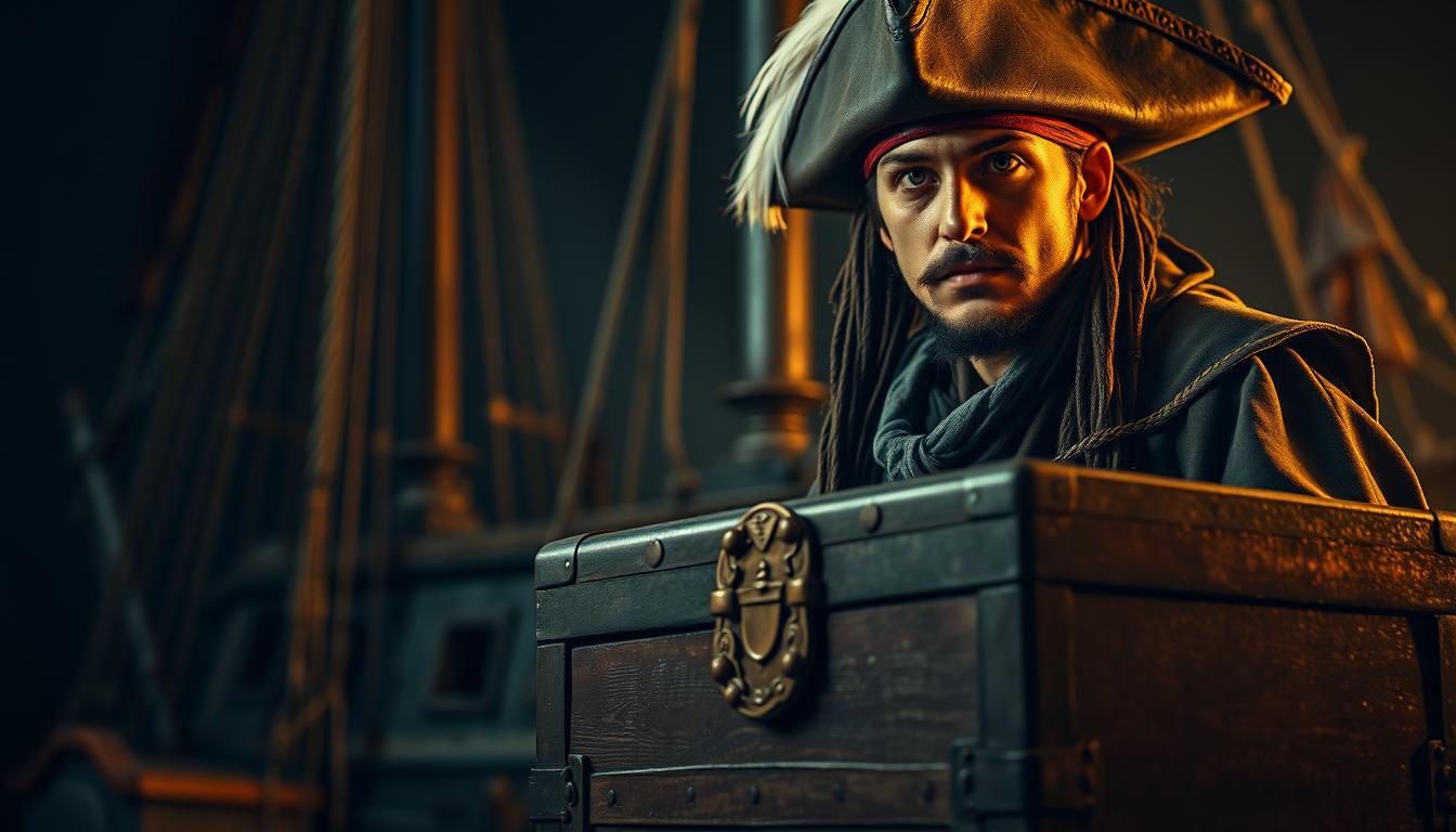 DIY-Piratenkostüm mit passender Schatztruhe für Halloween