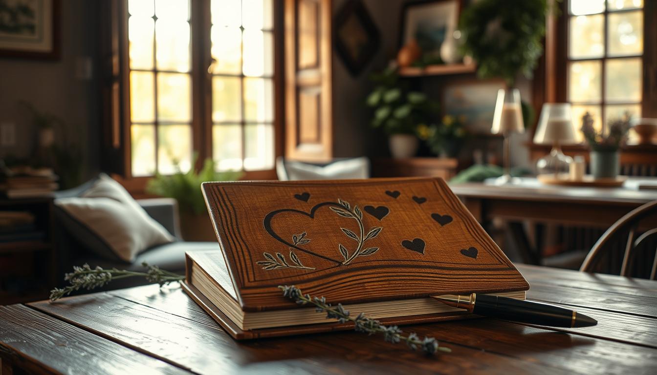 Gästebuch aus Holz: Rustikaler Stil mit Herz
