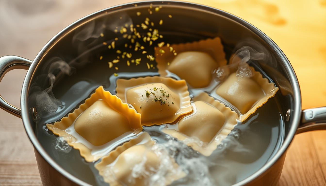 Muss man Wasser vorkochen, bevor Ravioli rein kommen?