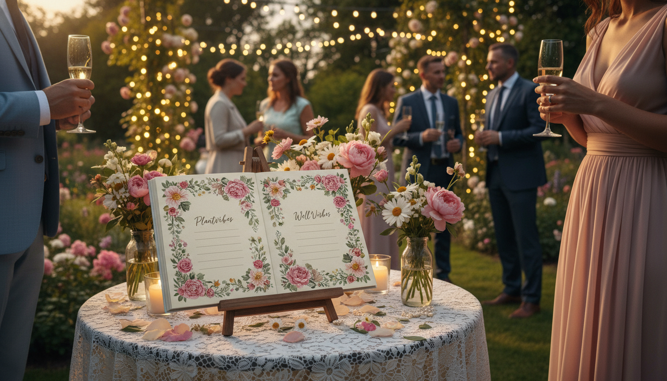 Blumiges Gästebuch für die Hochzeit