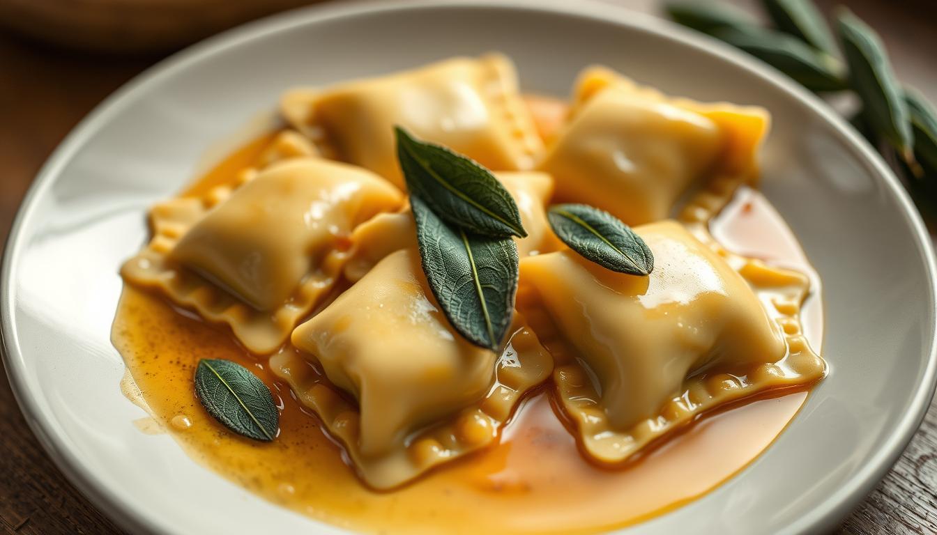 Ravioli in Salbeibutter – ein goldener italienischer Hauch