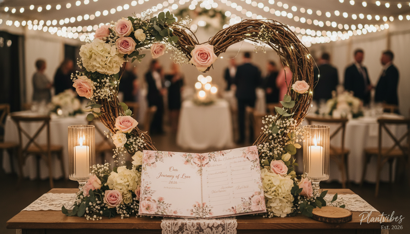 Gästebuch Hochzeit Herzen Rahmen 2026: Romantische Gästebuchideen