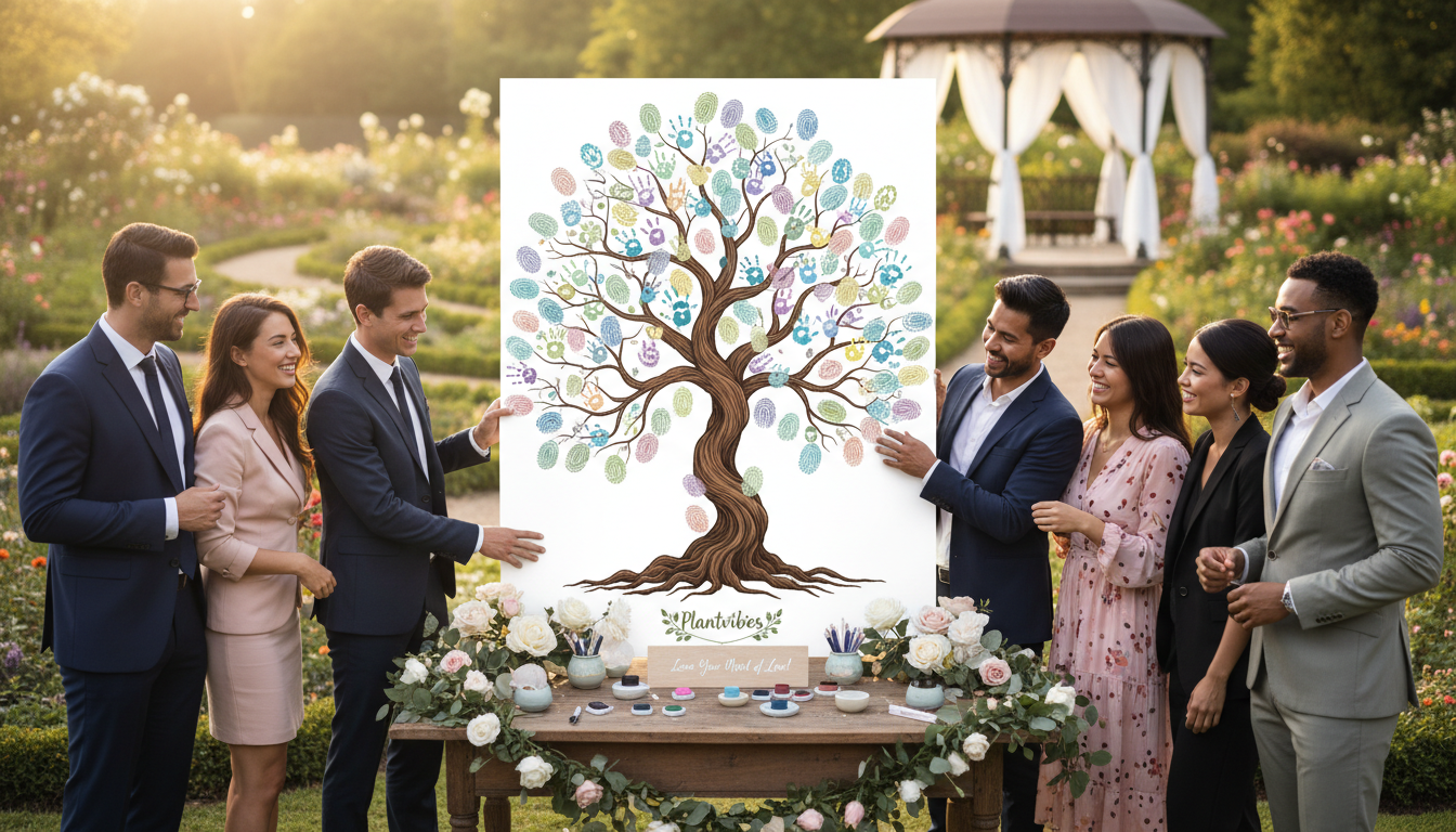 Fingerabdruck-Baum als Hochzeitsgästebuch