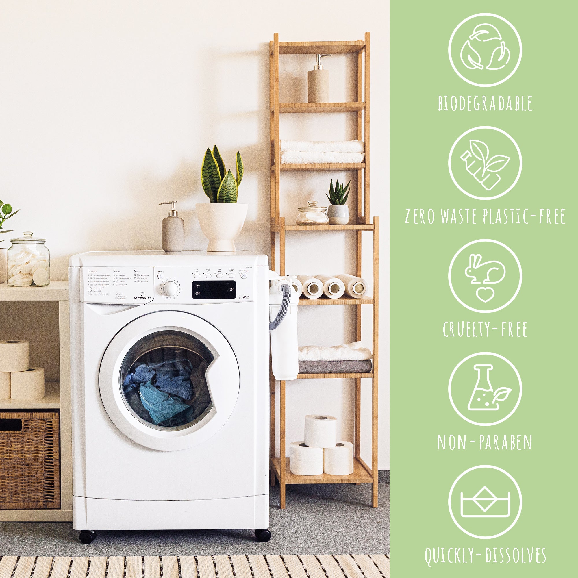 Biologisch Abbaubar Waschmittel Blätter - Laundry Detergent Sheets Streifen Blatt Umweltfreundlich - Perfekt zum Fleckenentferner Kleidung