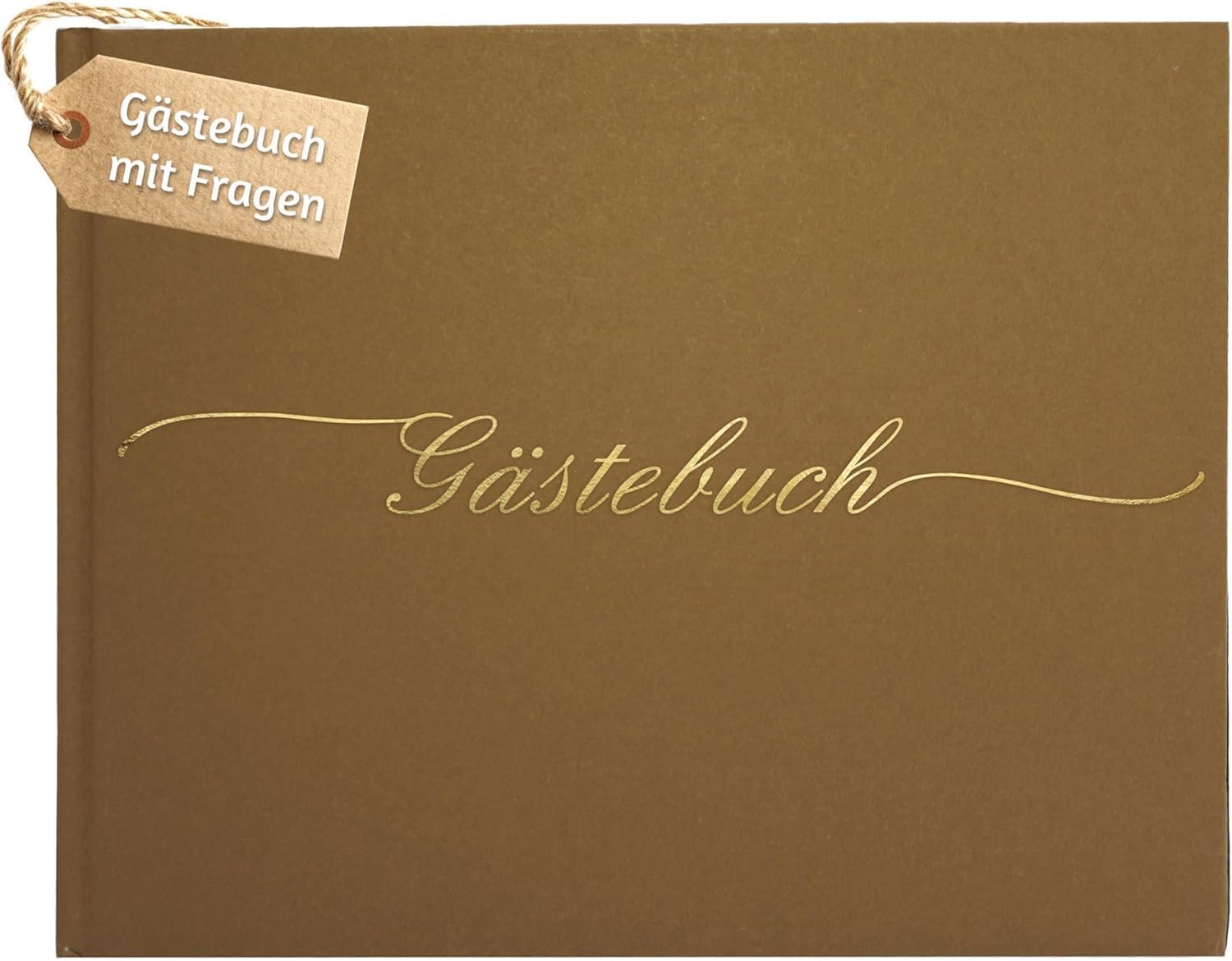 Gästebuch Hochzeit mit Fragen Plastikfrei Verpackt - 120 Seiten Dickes Premium-Papier Mit Goldenem Titel Ideal Für Ihre Hochzeit