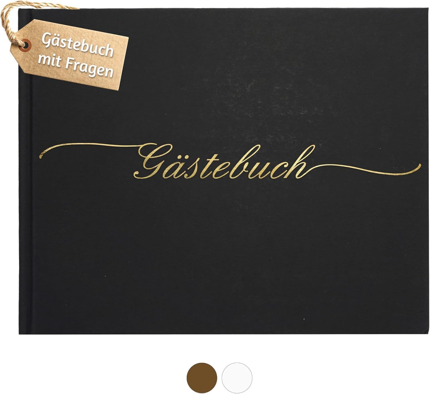 Gästebuch Hochzeit mit Fragen Plastikfrei Verpackt - 120 Seiten Dickes Premium-Papier Mit Goldenem Titel Ideal Für Ihre Hochzeit