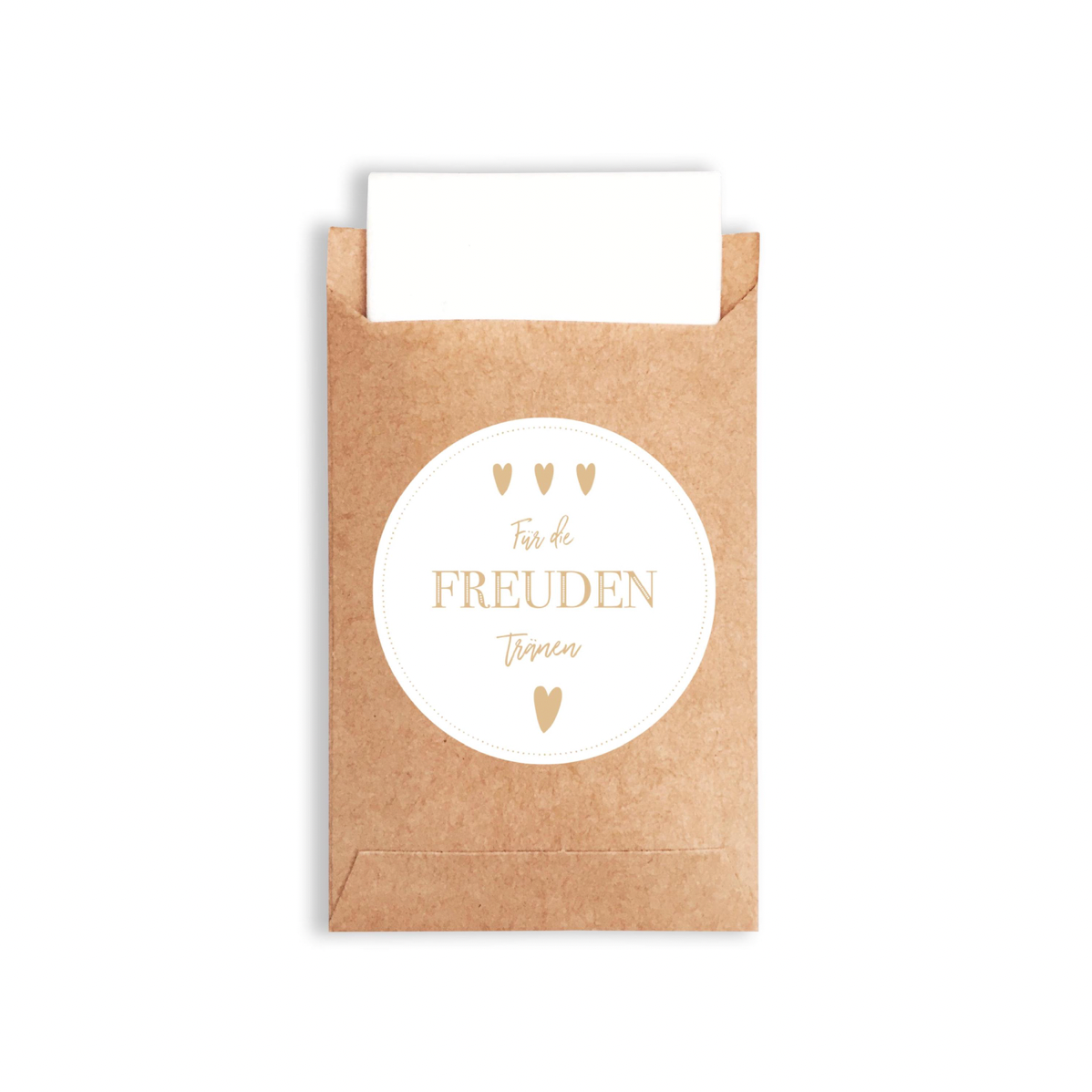 Plantvibes 100 Umschläge & 100 Freudentränen Sticker aus Papier im Vintage-Stil für die Hochzeit, CO2 neutrale kleine Papiertüten mit Aufklebern