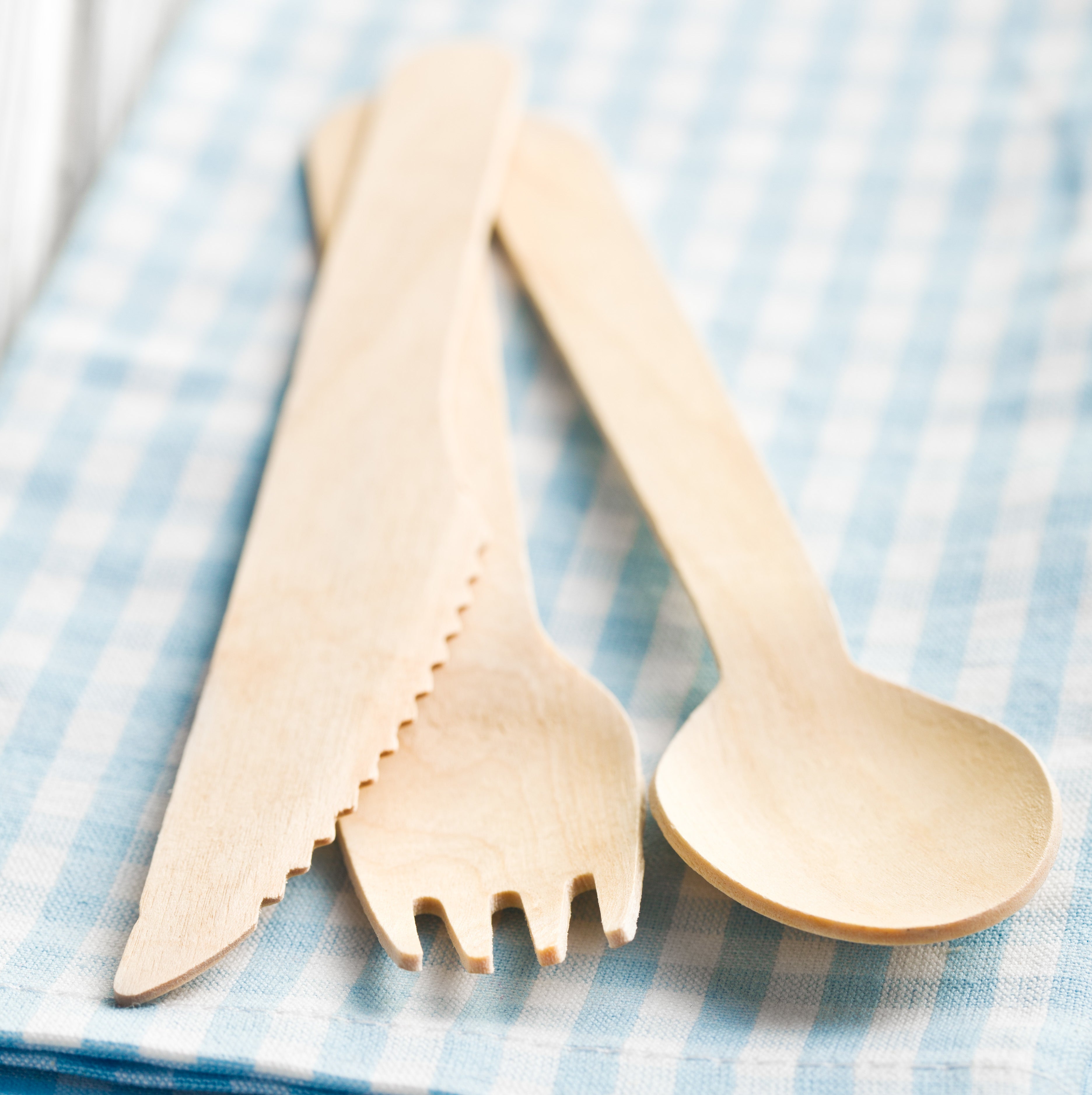 Plantvibes® 200 stabile Holzmesser & Holzgabeln, Einwegbesteck Set kompostierbar